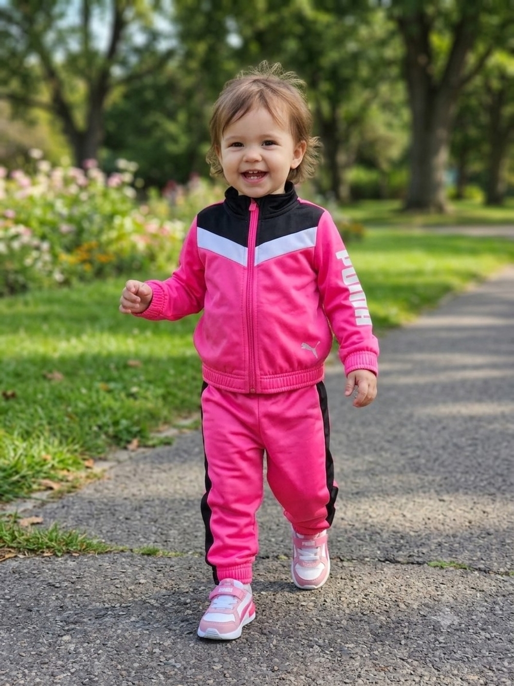 PUMA Kids' Pink Athletic Track Suit - Zip Jacket & Pants